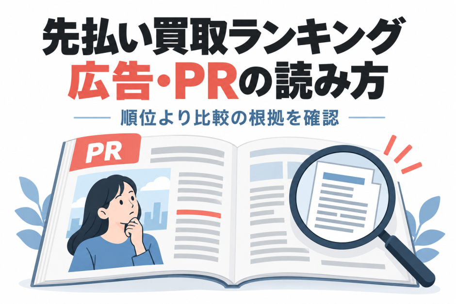 先払い買取ランキングの広告・PRを見分ける｜比較根拠の読み方