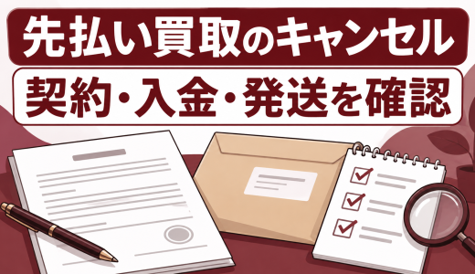 先払い買取をキャンセル・中止する前の確認項目｜契約前後を分けて整理