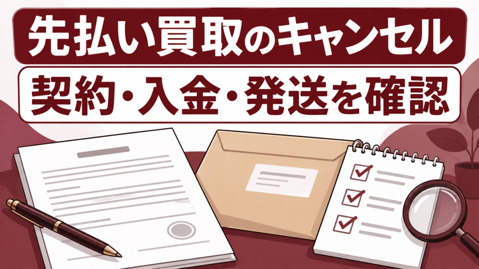 先払い買取をキャンセル・中止する前の確認項目｜契約前後を分けて整理