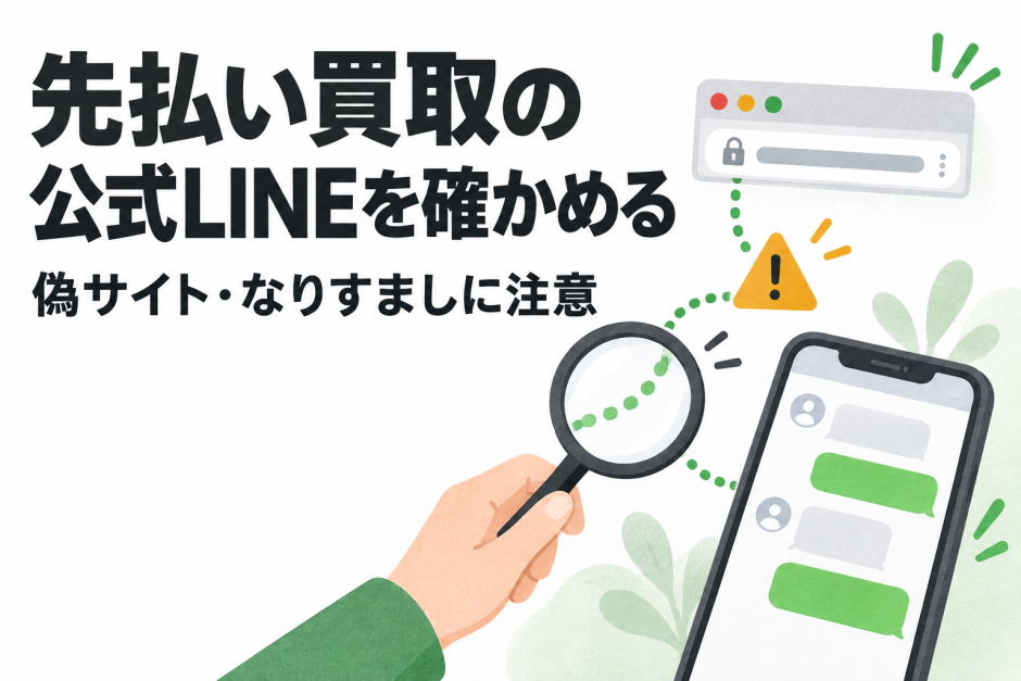 先払い買取の公式LINEを確かめる方法｜偽サイト・なりすまし対策